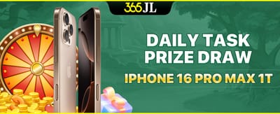 Daily prize draw promotional banner featuring a premium smartphone